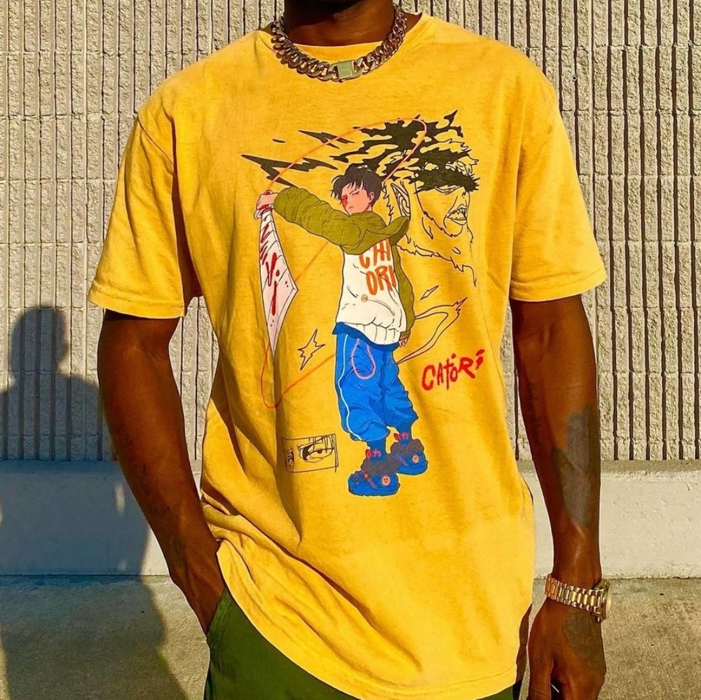 SOLD | Catori Levi Attack on Titan Urban Streetwear Anime Yellow Shirt